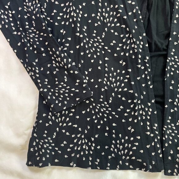 J Jill Black White Geometric Pattern Open Front Lightweight Blazer | Size S - Picture 2 of 5